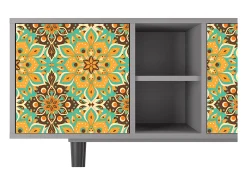 Mueble de TV - 150х69х41 cm - T5 - Indian Spices, Cinza Cinzento