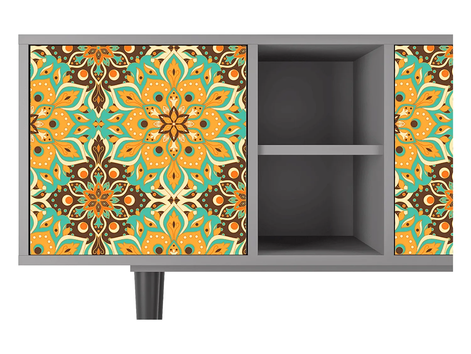 Mueble de TV - 150х69х41 cm - T5 - Indian Spices, Cinza Cinzento