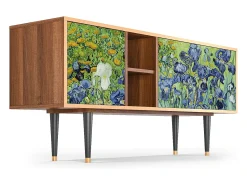Móvel De Tv| Mueble de TV - 150х69х41 cm - T5 - Irises , Nogueira Castanho