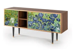 Móvel De Tv| Mueble de TV - 150х69х41 cm - T5 - Irises , Nogueira Castanho