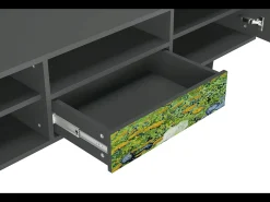 Discount Mueble de TV - 170х59х41 cm - T6 - Irises , Antracite Cinza antracite
