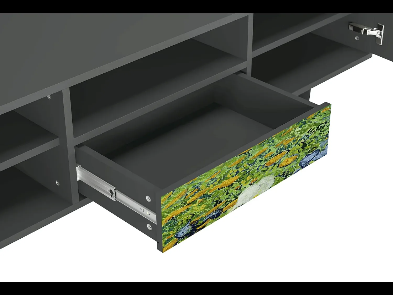 Discount Mueble de TV - 170х59х41 cm - T6 - Irises , Antracite Cinza antracite