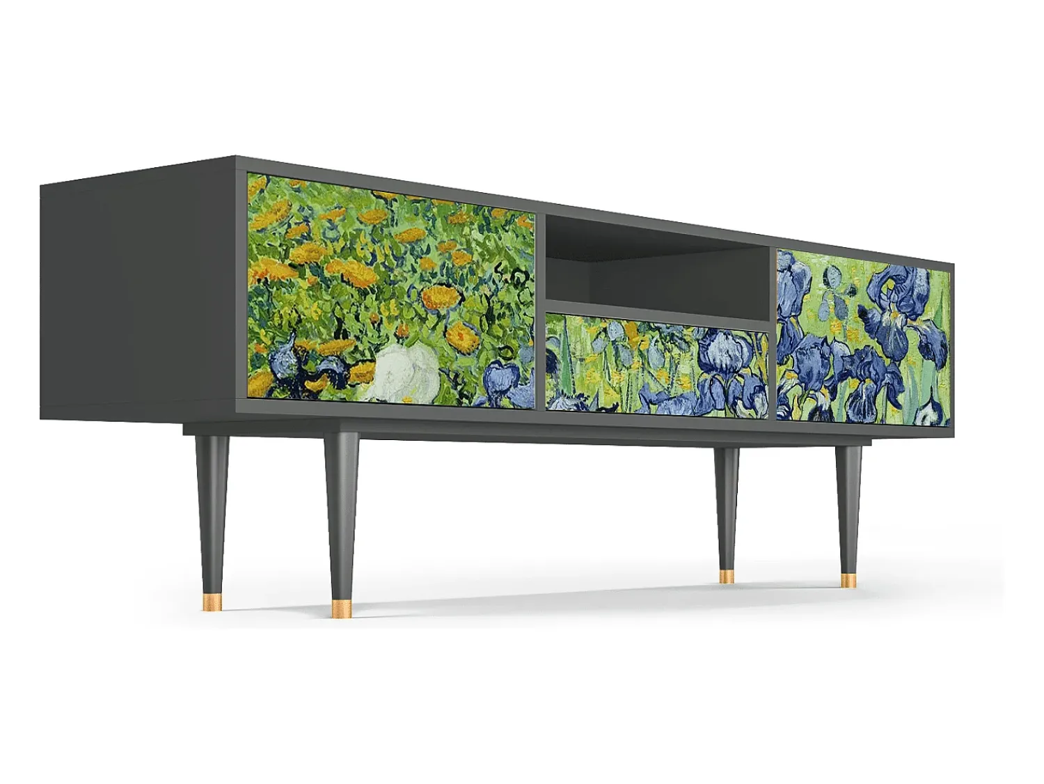Discount Mueble de TV - 170х59х41 cm - T6 - Irises , Antracite Cinza antracite
