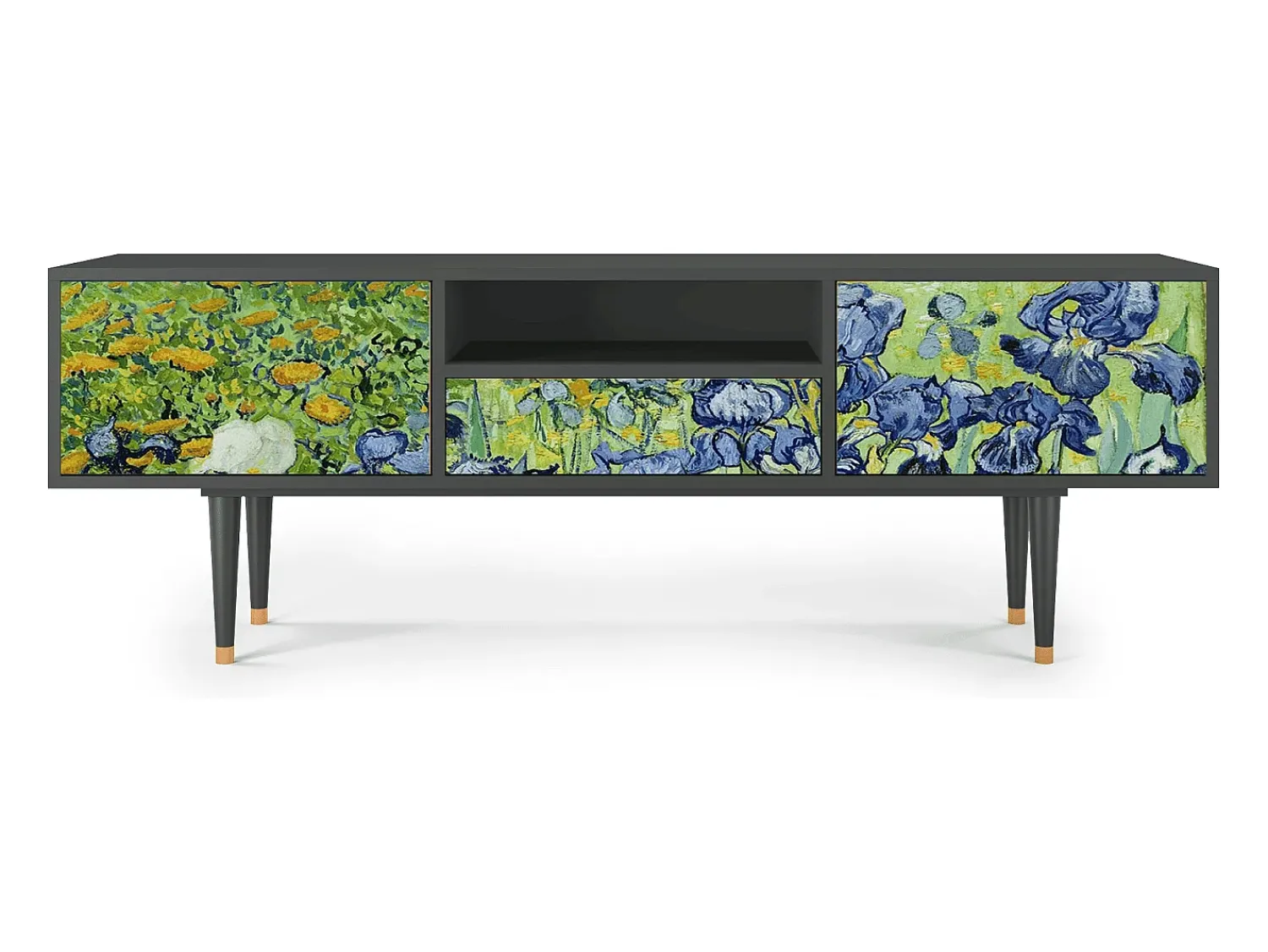 Discount Mueble de TV - 170х59х41 cm - T6 - Irises , Antracite Cinza antracite