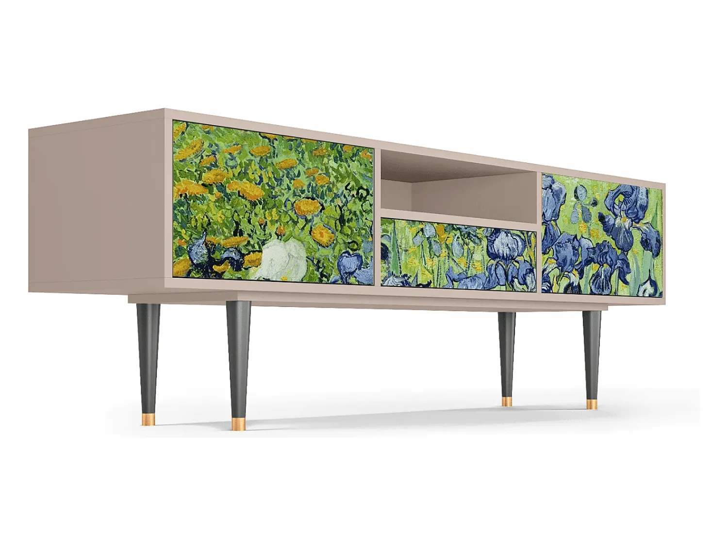 Móvel De Tv* Mueble de TV - 170х59х41 cm - T6 - Irises , Latte Bege