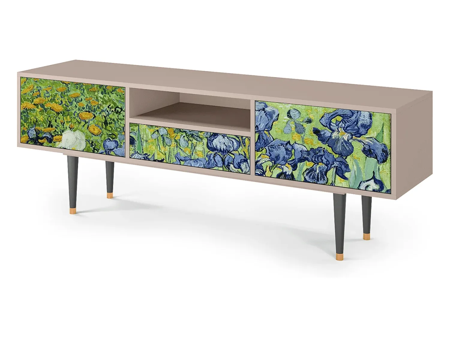 Móvel De Tv* Mueble de TV - 170х59х41 cm - T6 - Irises , Latte Bege
