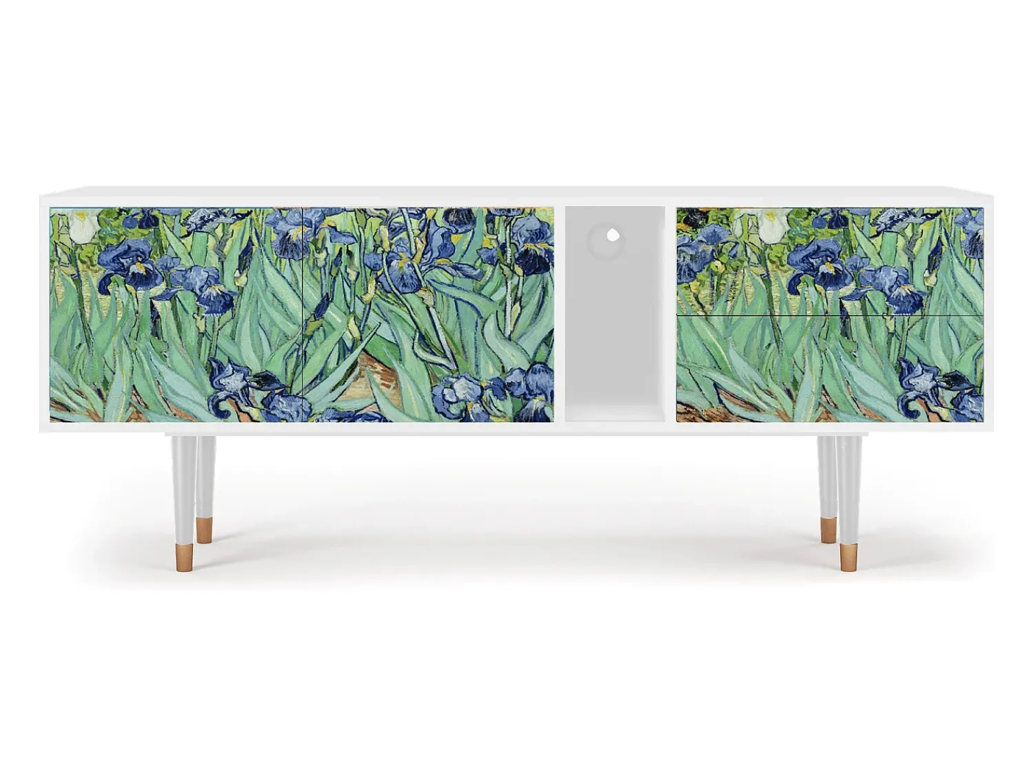 Móvel De Tv* Mueble de TV - 170х69х48 cm - T1 - Irises , Branco Bege