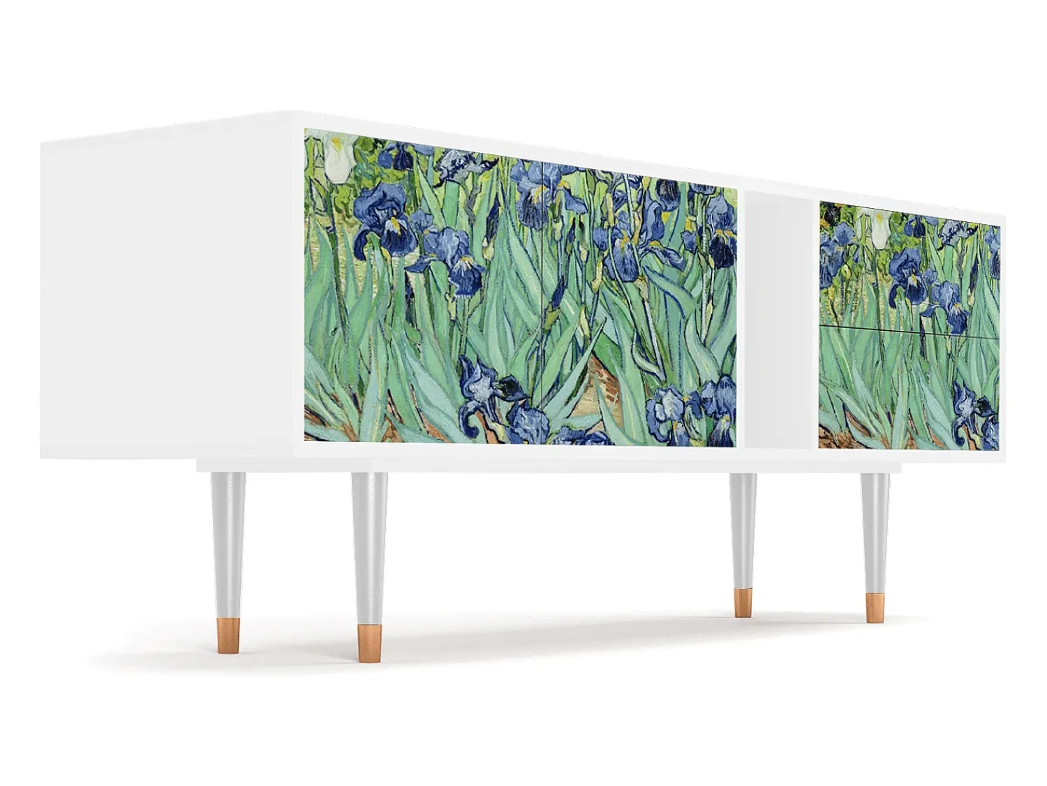 Móvel De Tv* Mueble de TV - 170х69х48 cm - T1 - Irises , Branco Bege