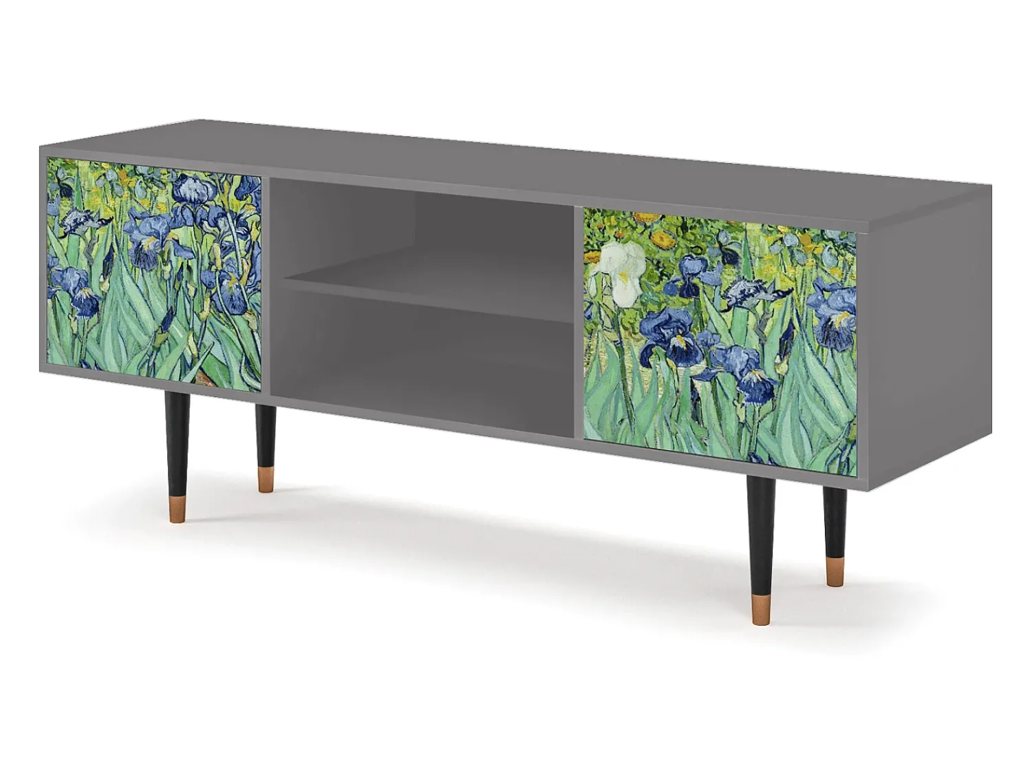 Móvel De Tv* Mueble de TV - 170х69х48 cm - T2 - Irises , Cinza Cinzento