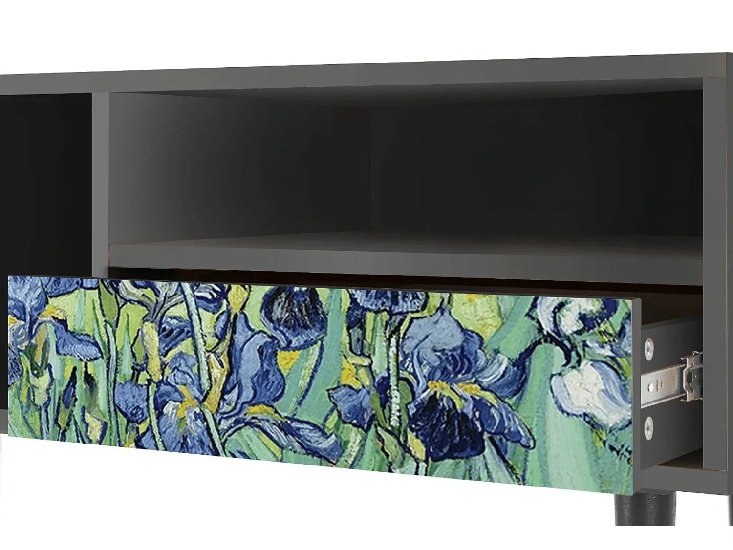 Outlet Mueble de TV - 115х59х48 cm - T3 - Irises , Antracite Cinza antracite