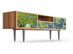 Móvel De Tv| Mueble de TV - 170х59х41 cm - T6 - Irises , Nogueira Castanho