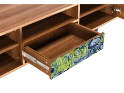 Móvel De Tv| Mueble de TV - 170х59х41 cm - T6 - Irises , Nogueira Castanho