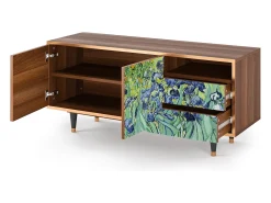 Móvel De Tv| Mueble de TV - 125х56х41 cm - T7 - Irises , Nogueira Castanho