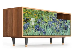 Móvel De Tv| Mueble de TV - 125х56х41 cm - T7 - Irises , Nogueira Castanho