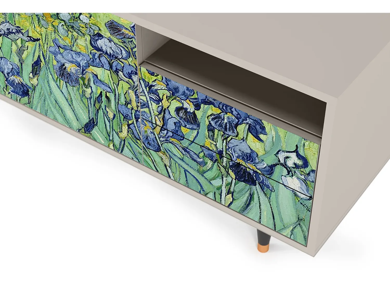 Móvel De Tv* Mueble de TV - 125х56х41 cm - T7 - Irises , Areia Bege