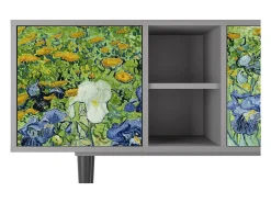Móvel De Tv* Mueble de TV - 150х69х41 cm - T5 - Irises , Cinza Cinzento