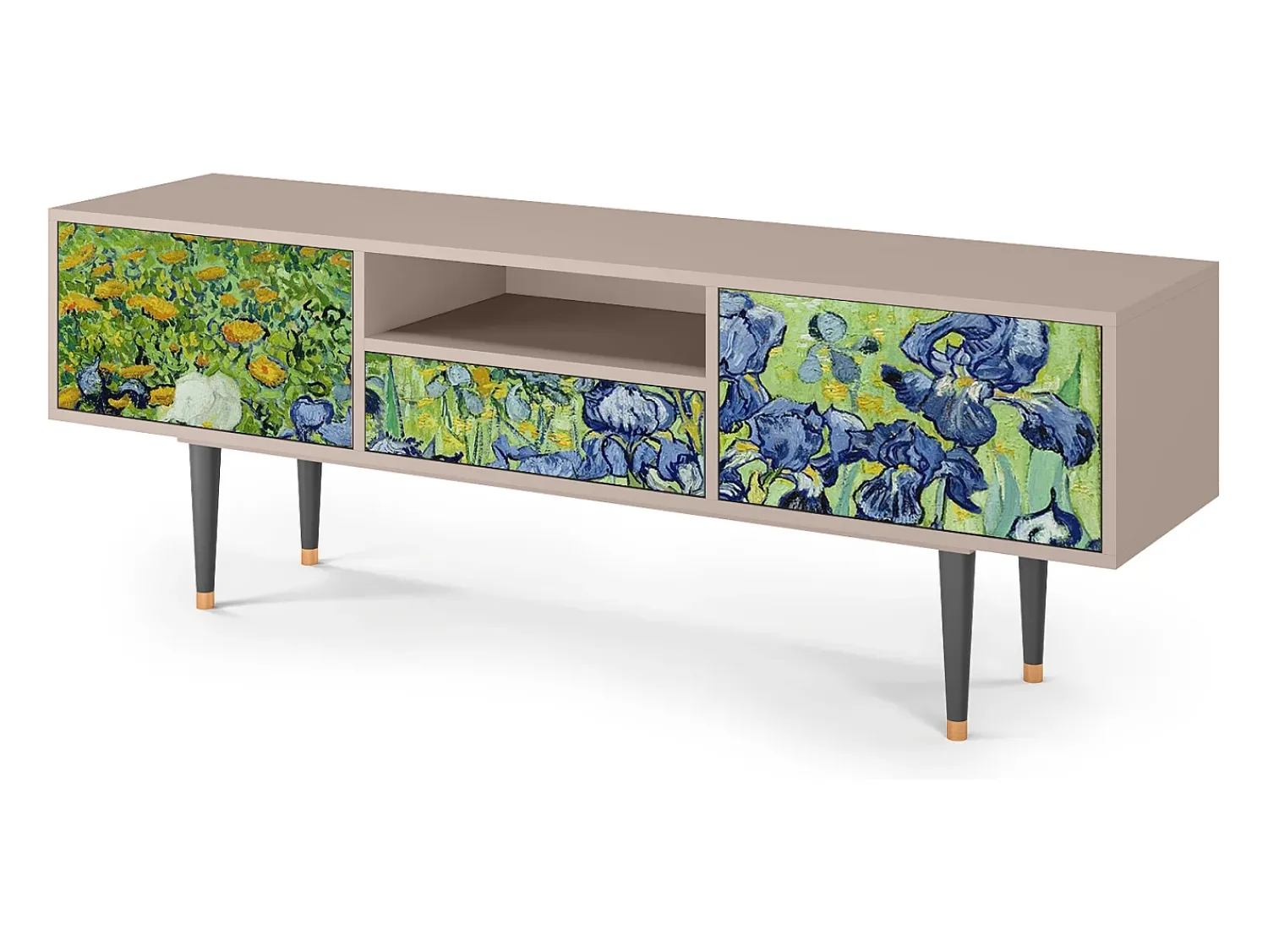 Móvel De Tv* Mueble de TV - 170х59х41 cm - T6 - Irises , Areia Bege