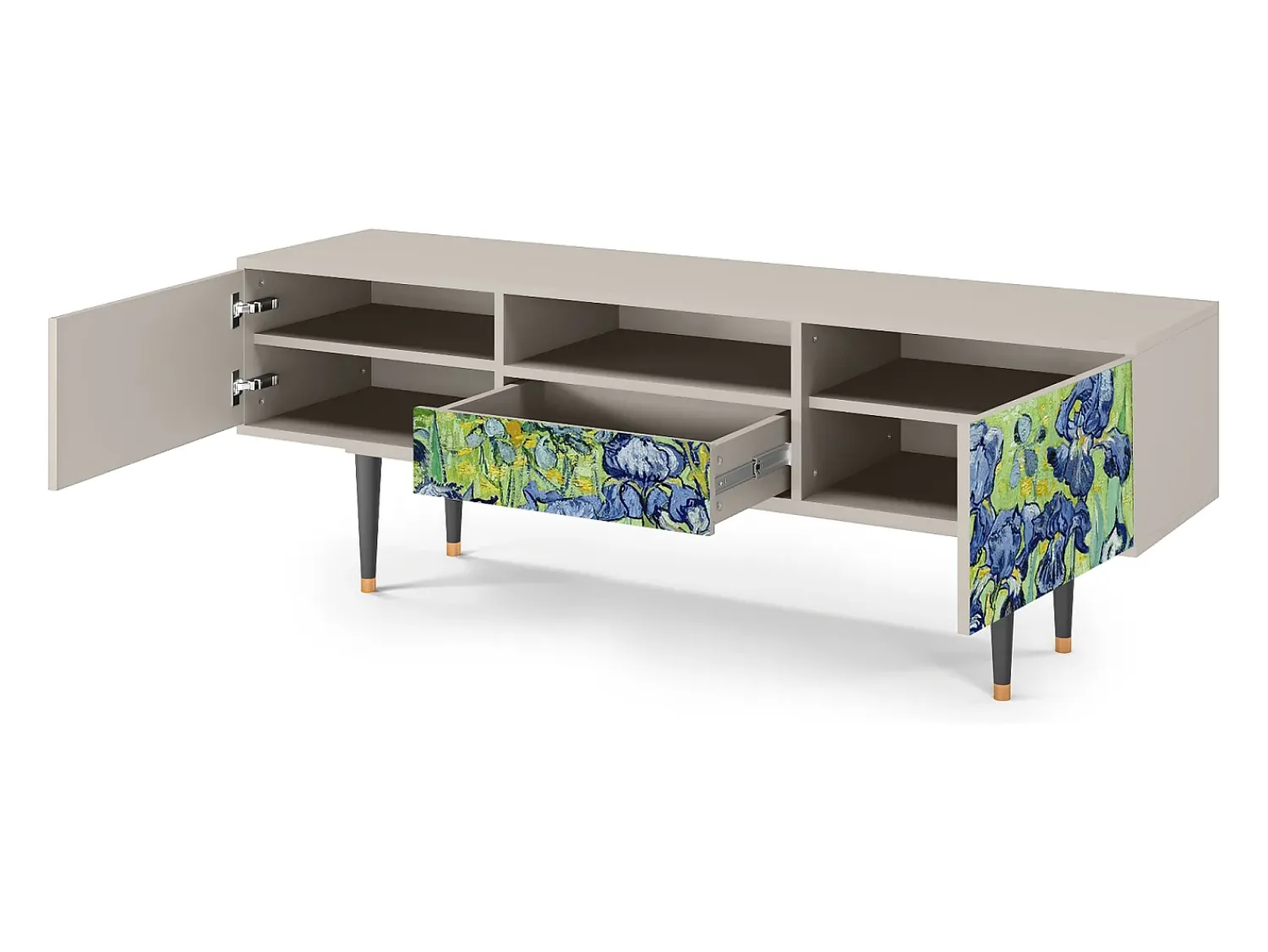 Móvel De Tv* Mueble de TV - 170х59х41 cm - T6 - Irises , Areia Bege