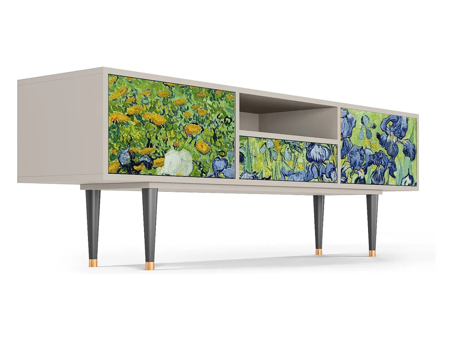 Móvel De Tv* Mueble de TV - 170х59х41 cm - T6 - Irises , Areia Bege