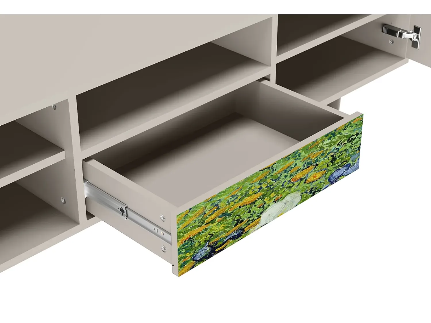 Móvel De Tv* Mueble de TV - 170х59х41 cm - T6 - Irises , Areia Bege