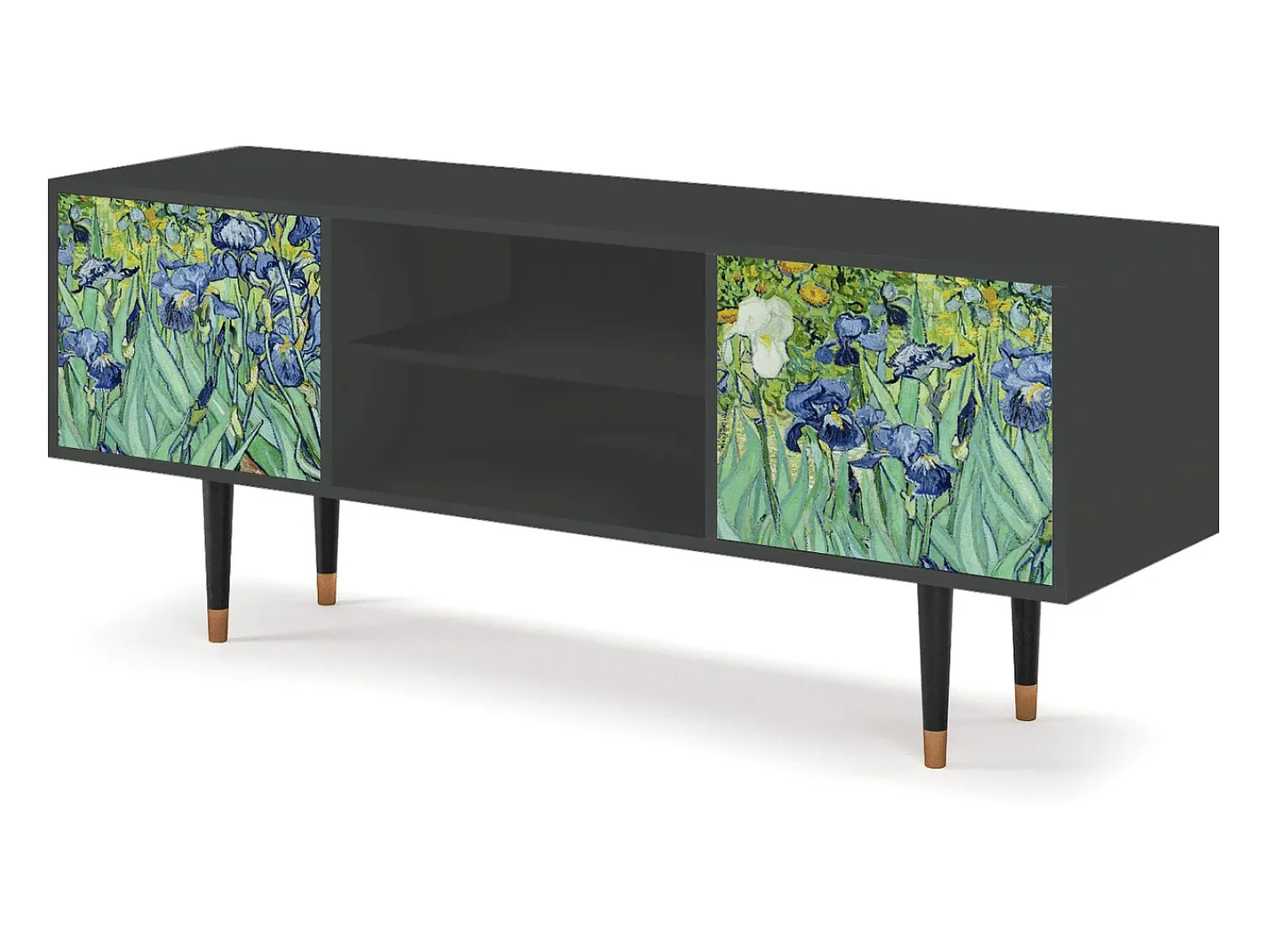 Móvel De Tv| Mueble de TV - 170х69х48 cm - T2 - Irises , Antracite Cinza antracite