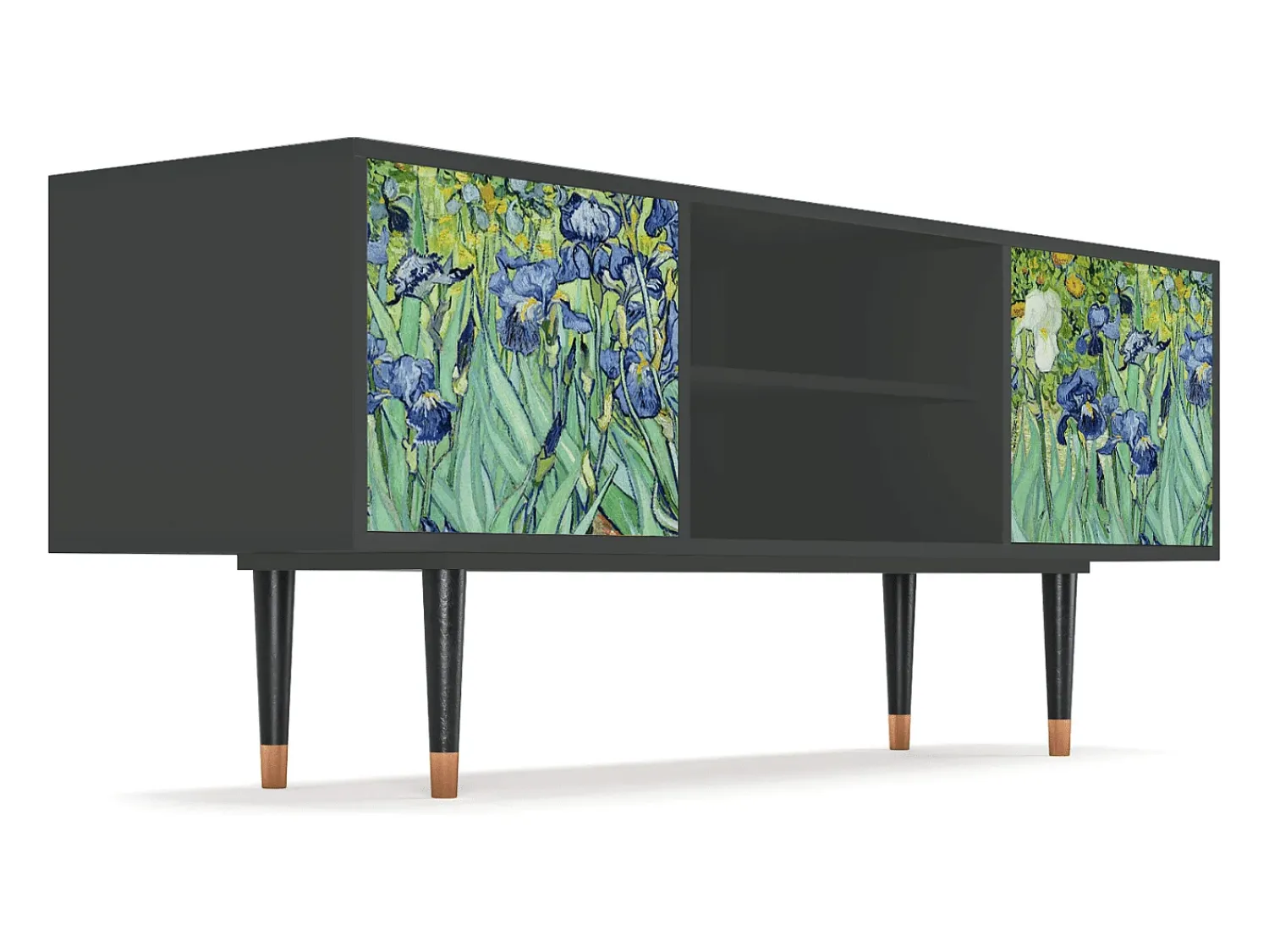 Móvel De Tv| Mueble de TV - 170х69х48 cm - T2 - Irises , Antracite Cinza antracite