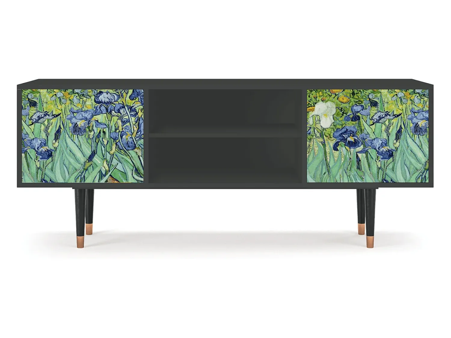 Móvel De Tv| Mueble de TV - 170х69х48 cm - T2 - Irises , Antracite Cinza antracite
