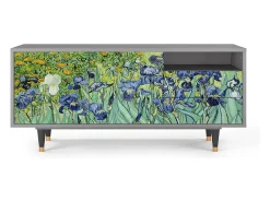 Móvel De Tv* Mueble de TV - 125х56х41 cm - T7 - Irises , Cinza Cinzento