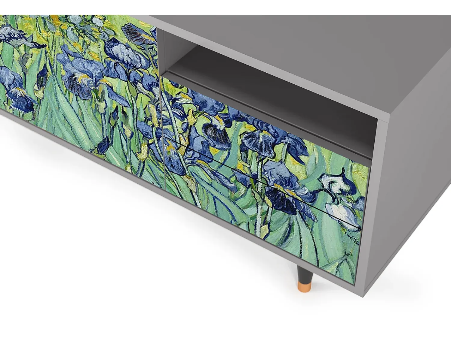 Móvel De Tv* Mueble de TV - 125х56х41 cm - T7 - Irises , Cinza Cinzento