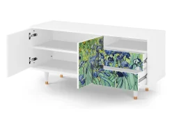 Mueble de TV - 125х56х41 cm - T7 - Irises , Branco^ Móvel De Tv