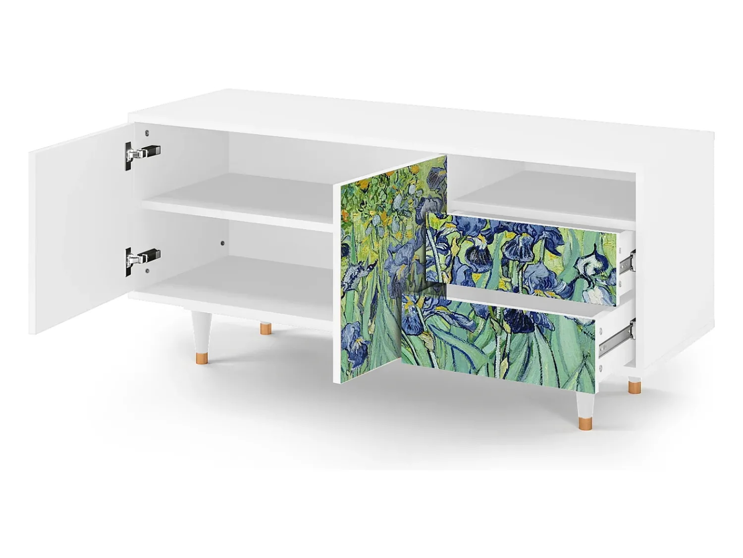 Mueble de TV - 125х56х41 cm - T7 - Irises , Branco^ Móvel De Tv