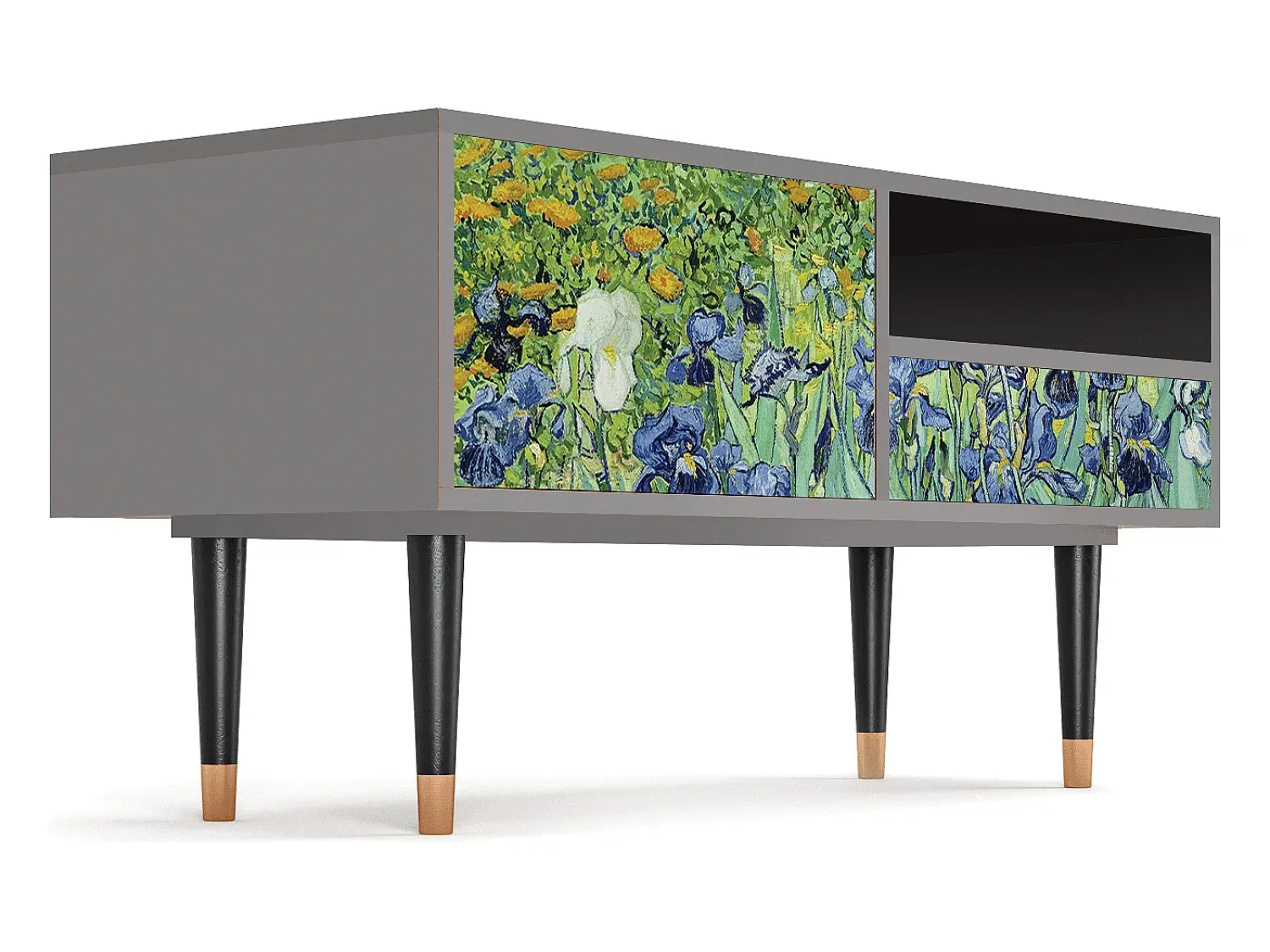 Discount Mueble de TV - 115х59х48 cm - T3 - Irises , Cinza Cinzento