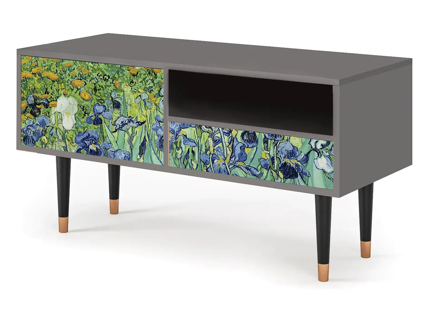 Discount Mueble de TV - 115х59х48 cm - T3 - Irises , Cinza Cinzento