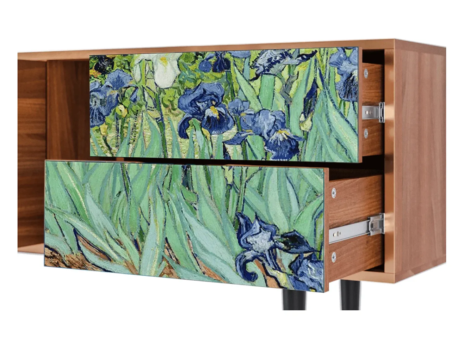 Móvel De Tv| Mueble de TV - 170х69х48 cm - T1 - Irises , Nogueira Castanho