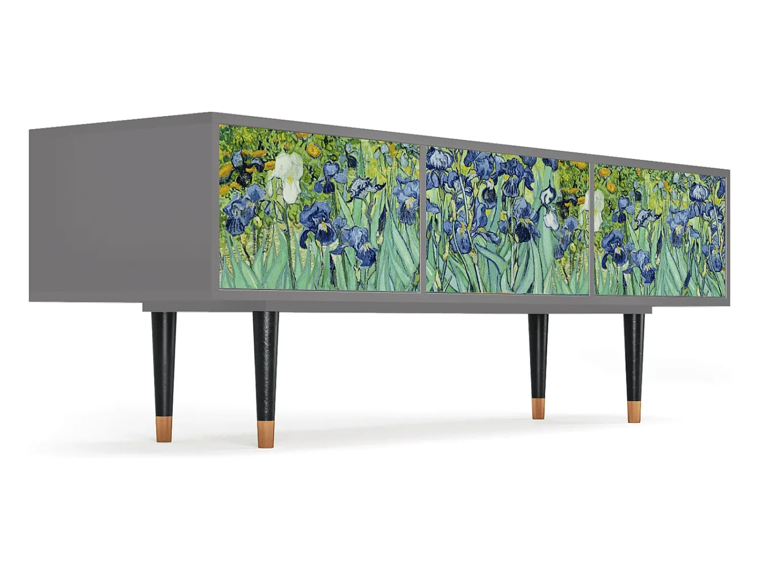Móvel De Tv* Mueble de TV - 170х59х48 cm - T4 - Irises , Cinza Cinzento