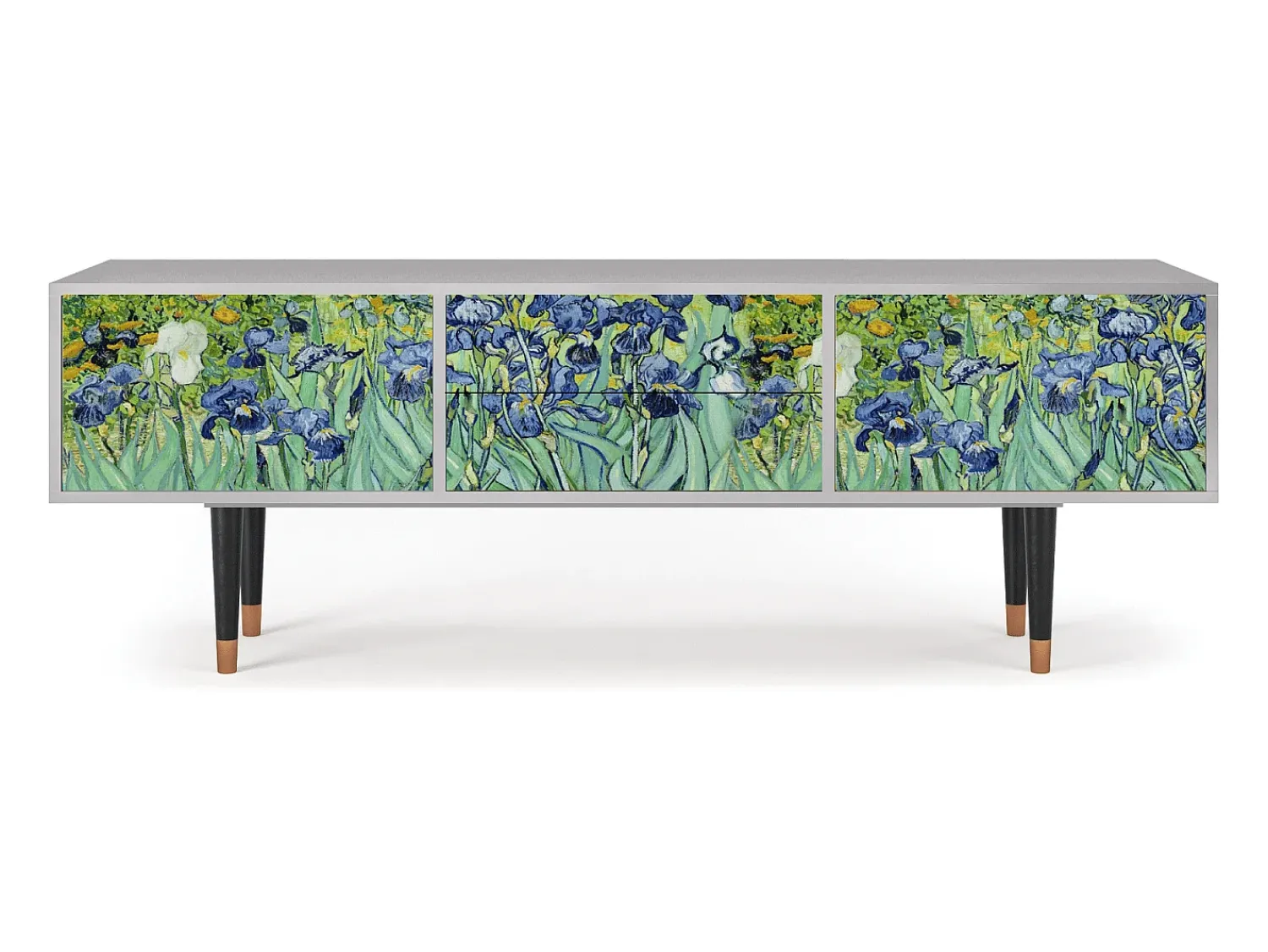 Móvel De Tv* Mueble de TV - 170х59х48 cm - T4 - Irises , Cinza Cinzento