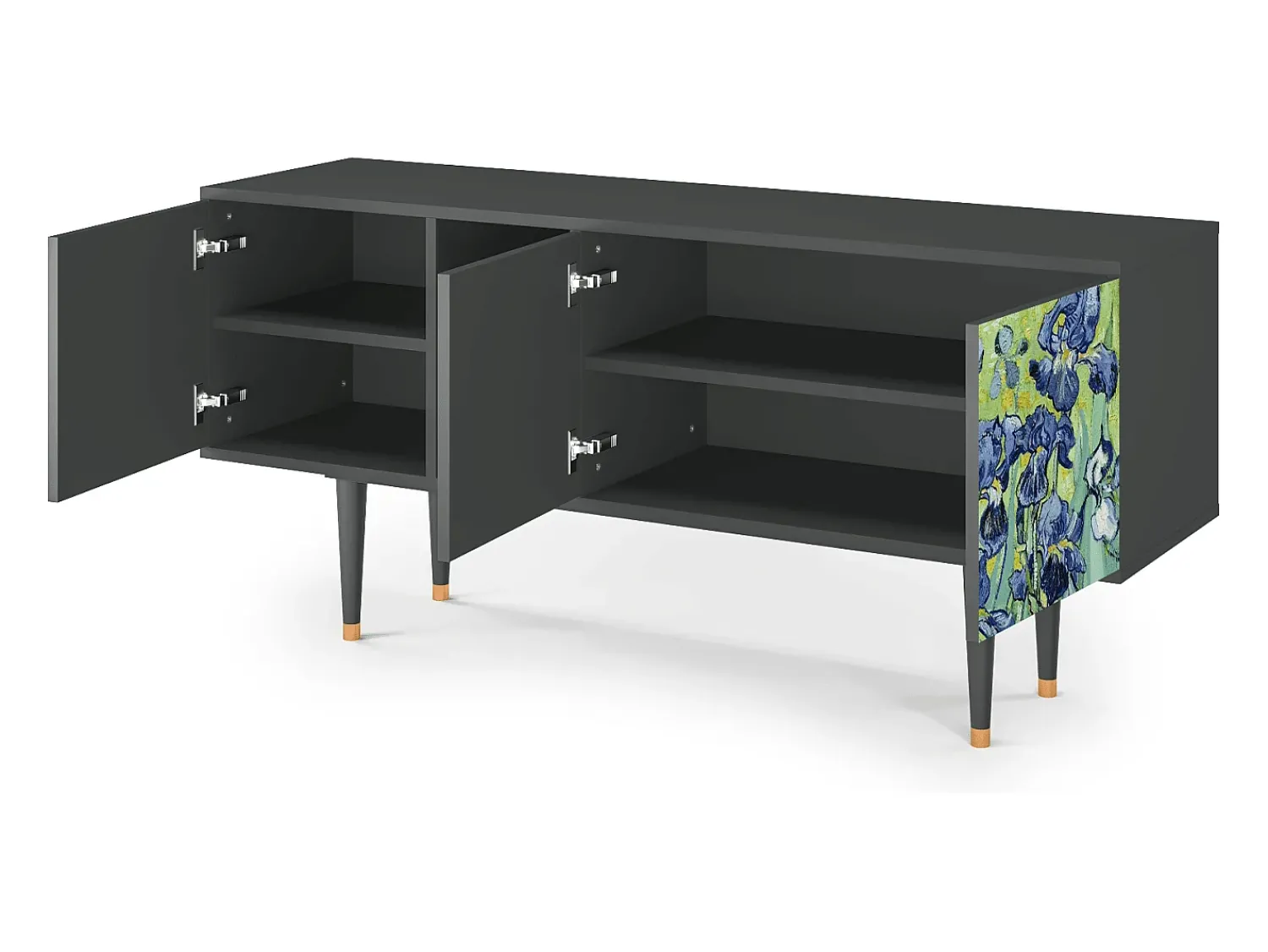 Mueble de TV - 150х69х41 cm - T5 - Irises , Antracite Cinza antracite