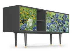 Mueble de TV - 150х69х41 cm - T5 - Irises , Antracite Cinza antracite