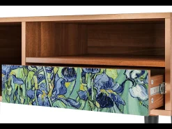 Móvel De Tv* Mueble de TV - 115х59х48 cm - T3 - Irises , Nogueira Castanho