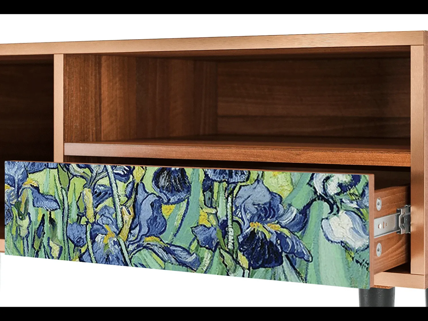 Móvel De Tv* Mueble de TV - 115х59х48 cm - T3 - Irises , Nogueira Castanho