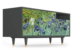 Móvel De Tv| Mueble de TV - 125х56х41 cm - T7 - Irises , Antracite Cinza antracite