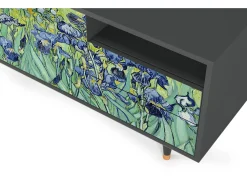 Móvel De Tv| Mueble de TV - 125х56х41 cm - T7 - Irises , Antracite Cinza antracite