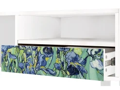 Móvel De Tv* Mueble de TV - 115х59х48 cm - T3 - Irises , Branco Bege