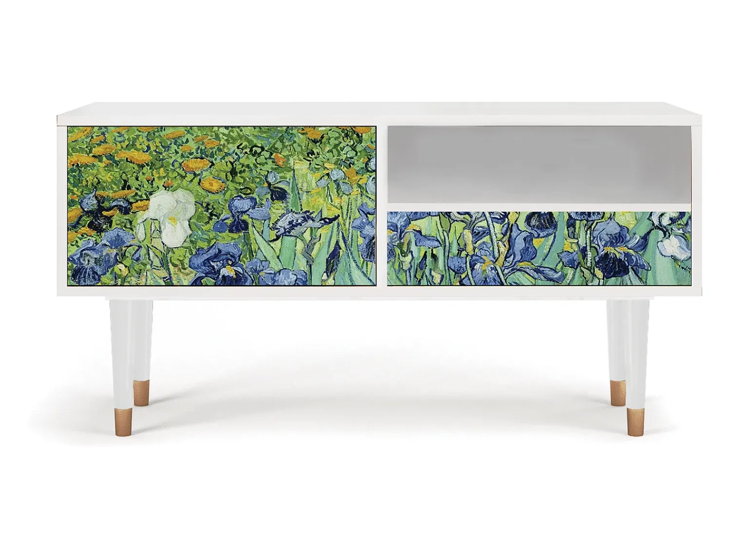 Móvel De Tv* Mueble de TV - 115х59х48 cm - T3 - Irises , Branco Bege