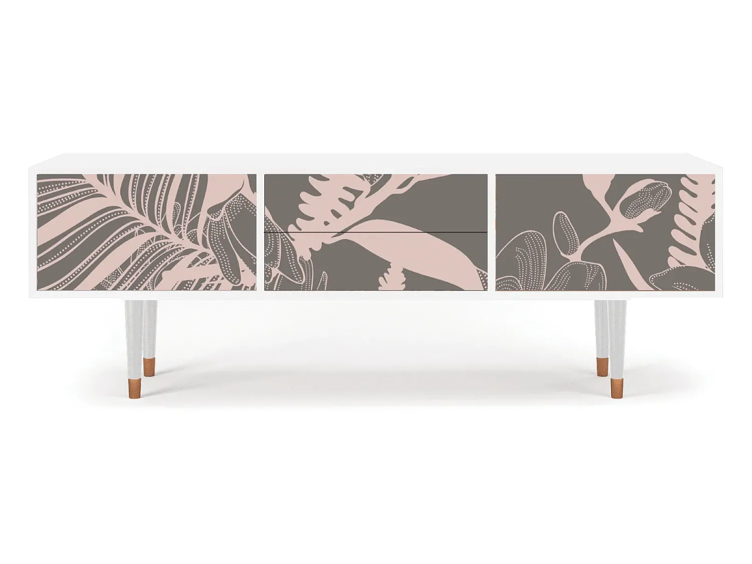Mueble de TV - 170х59х48 cm - T4 - Issabelline Flower, Branco Bege