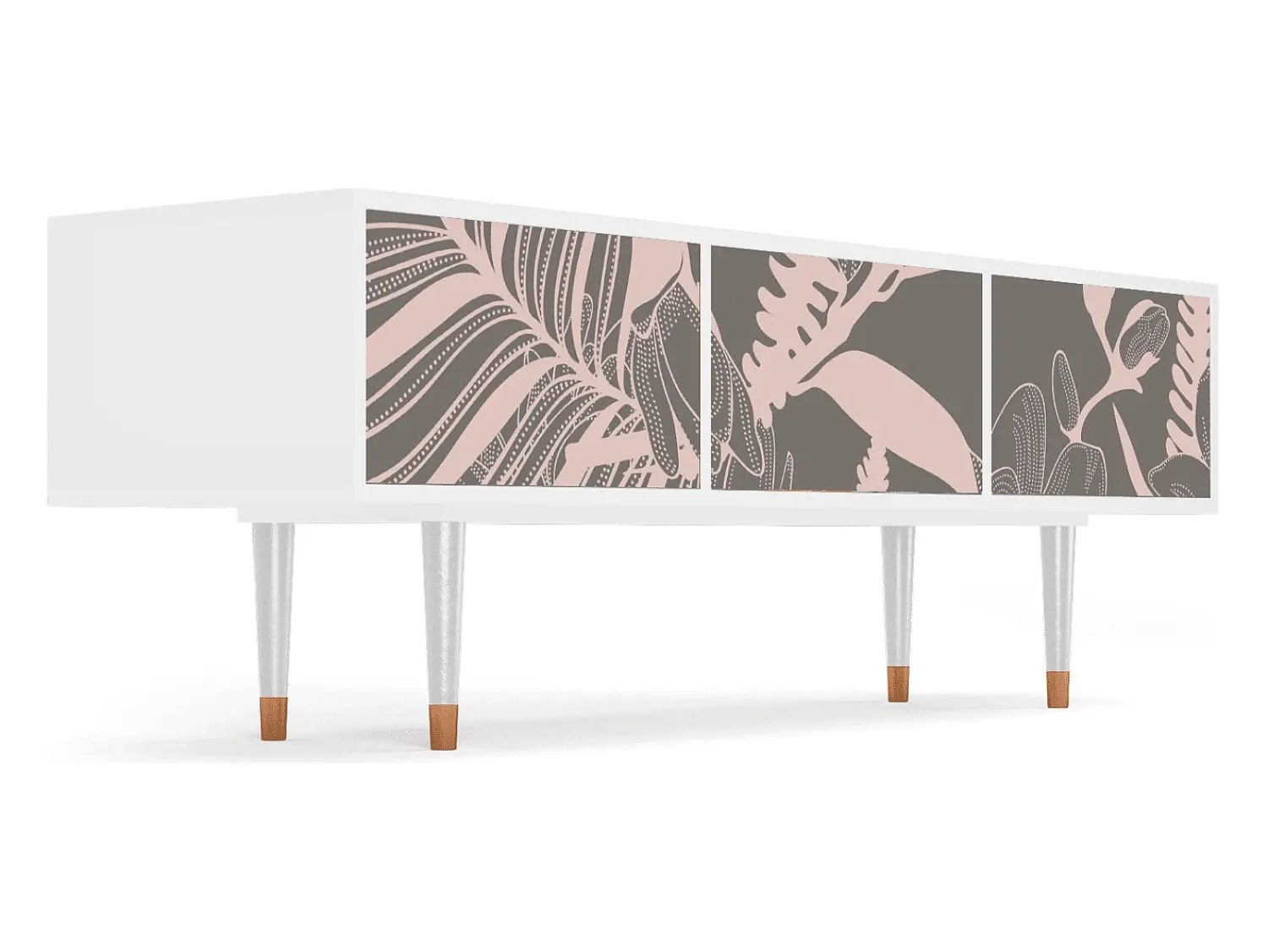 Mueble de TV - 170х59х48 cm - T4 - Issabelline Flower, Branco Bege