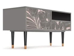 Móvel De Tv* Mueble de TV - 115х59х48 cm - T3 - Issabelline Flower, Cinza Cinzento
