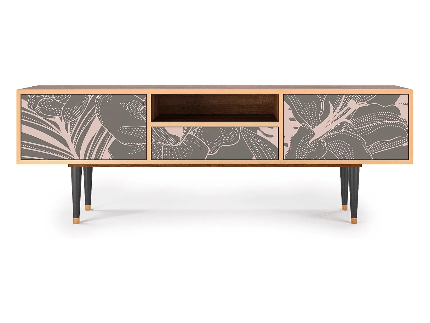Móvel De Tv* Mueble de TV - 170х59х41 cm - T6 - Issabelline Flower, Nogueira Castanho