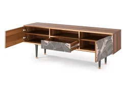 Móvel De Tv* Mueble de TV - 170х59х41 cm - T6 - Issabelline Flower, Nogueira Castanho