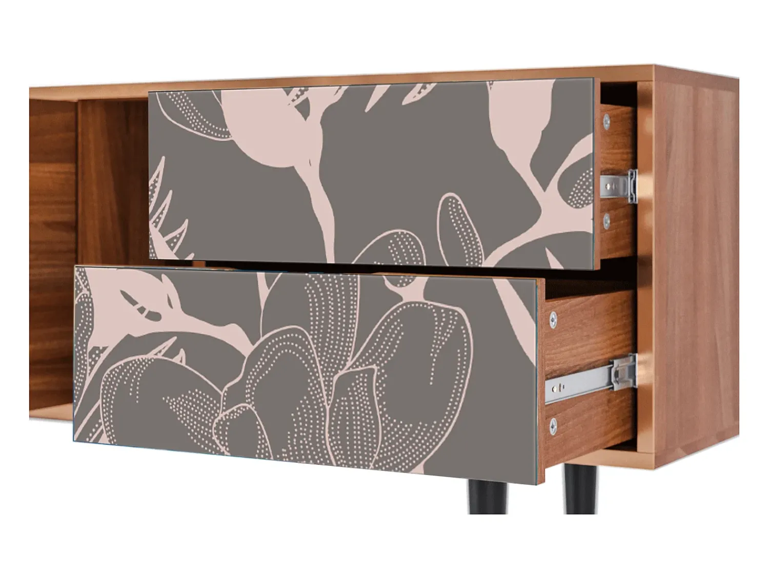 Mueble de TV - 170х69х48 cm - T1 - Issabelline Flower, Nogueira Castanho